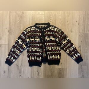 100% wool Hand-knit cardigan